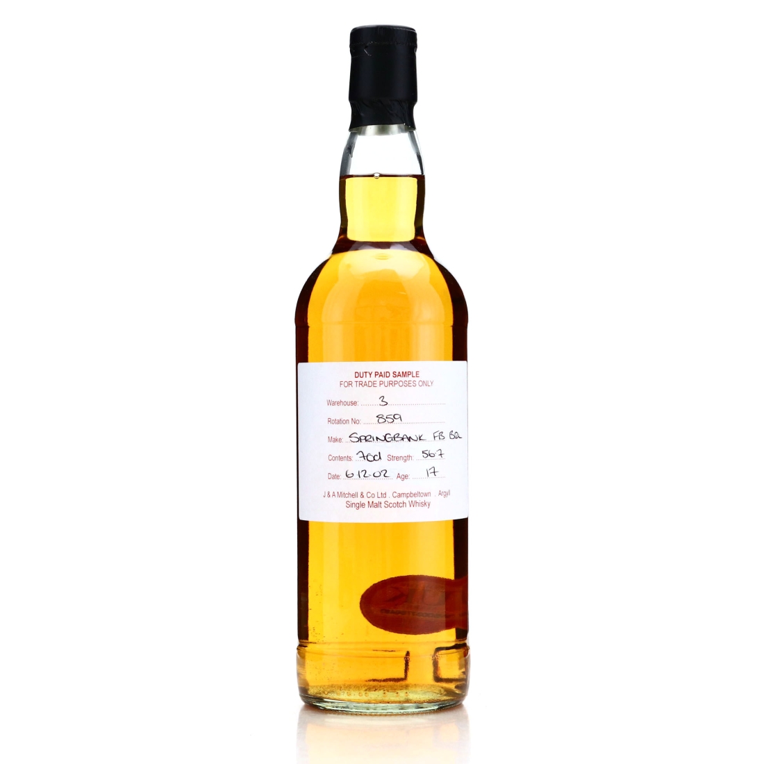 Springbank 2002 Duty Paid Sample 17 Year Old / Fresh Bourbon Barrel