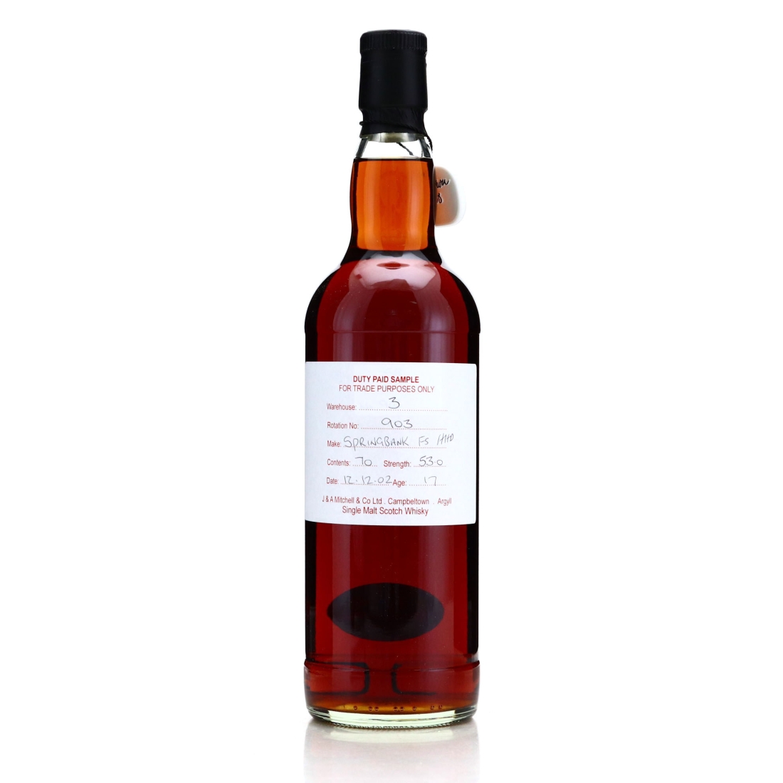 Springbank 2002 Duty Paid Sample 17 Year Old / Fresh Sherry Hogshead