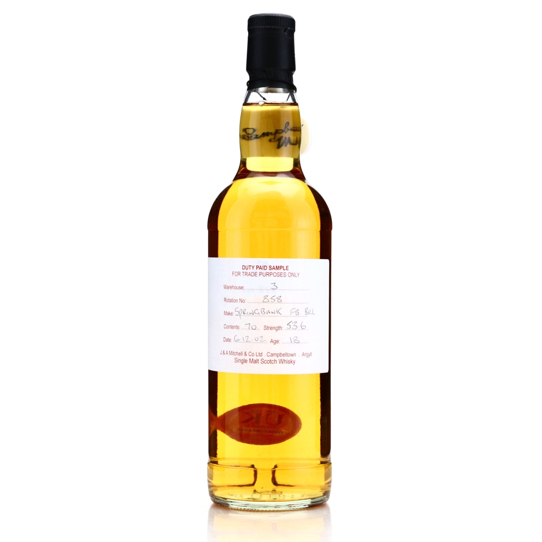 Springbank 2002 Duty Paid Sample 18 Year Old / Fresh Bourbon Barrel