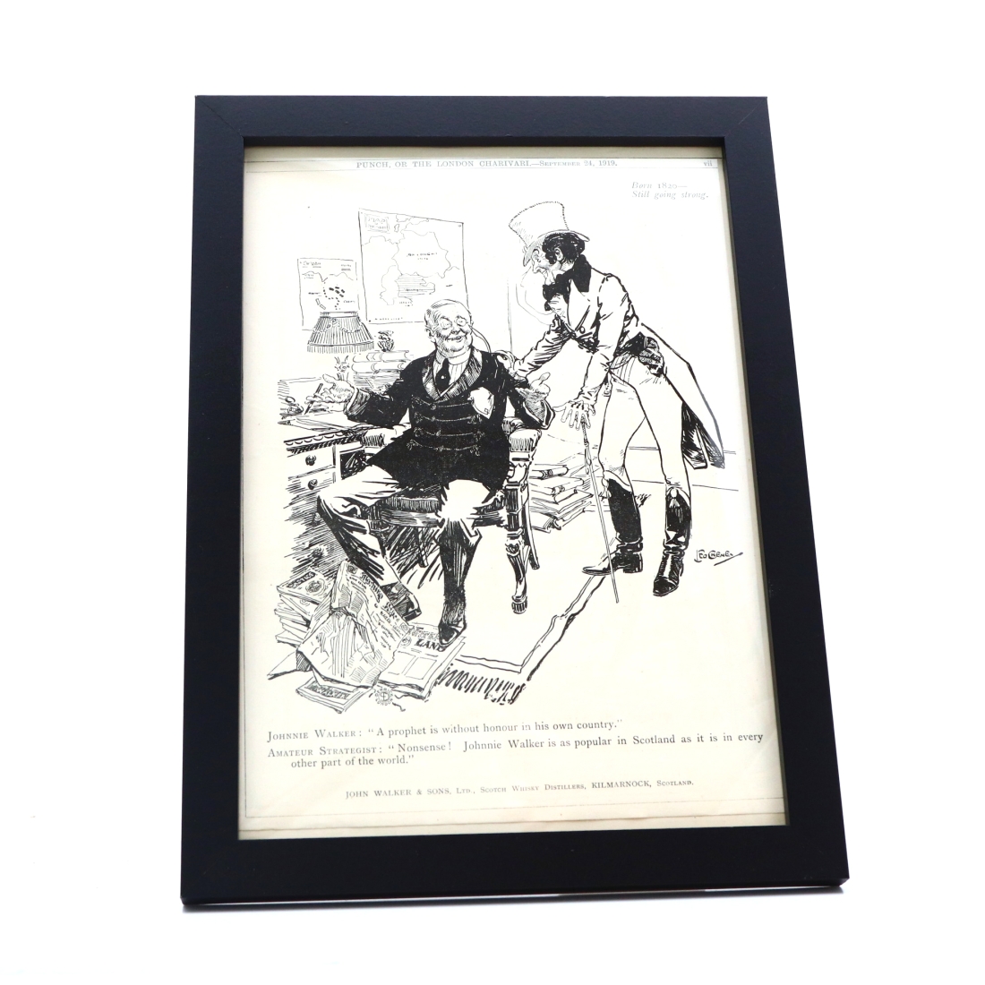 Johnnie Walker 1919 Punch Advert Framed