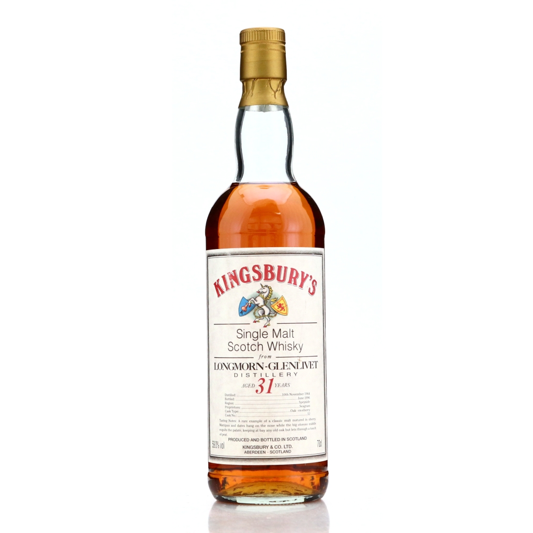 Longmorn 1964 Kingsbury 31 Year Old