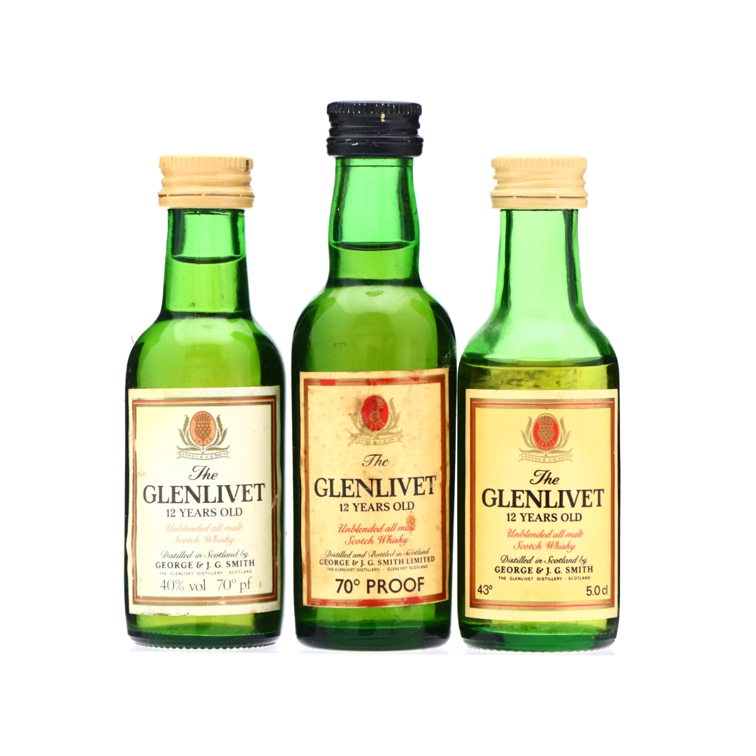 Glenlivet 12 Year Old Miniature x 3