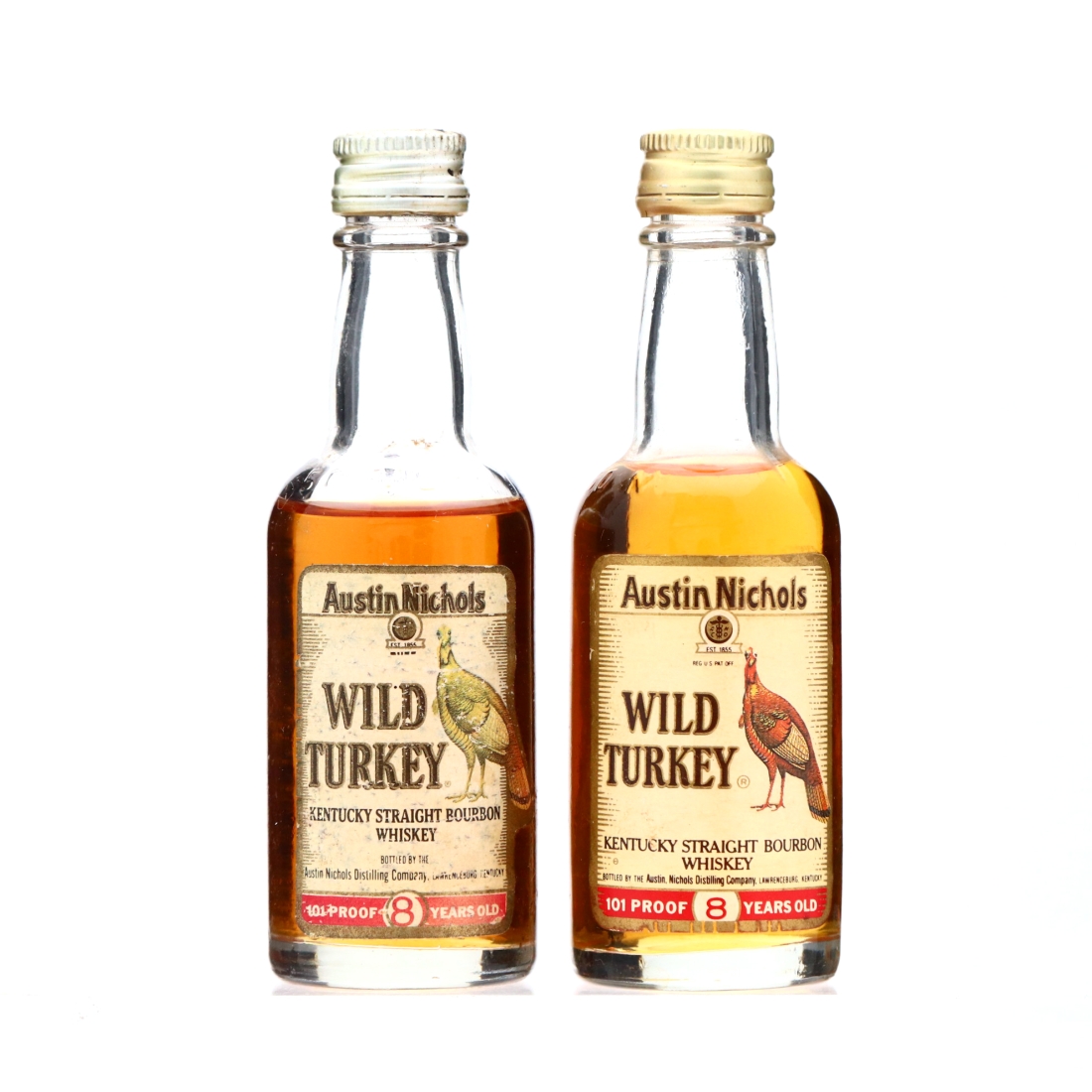 Wild Turkey 8 Year Old 101 Proof Miniature 1980s x 2