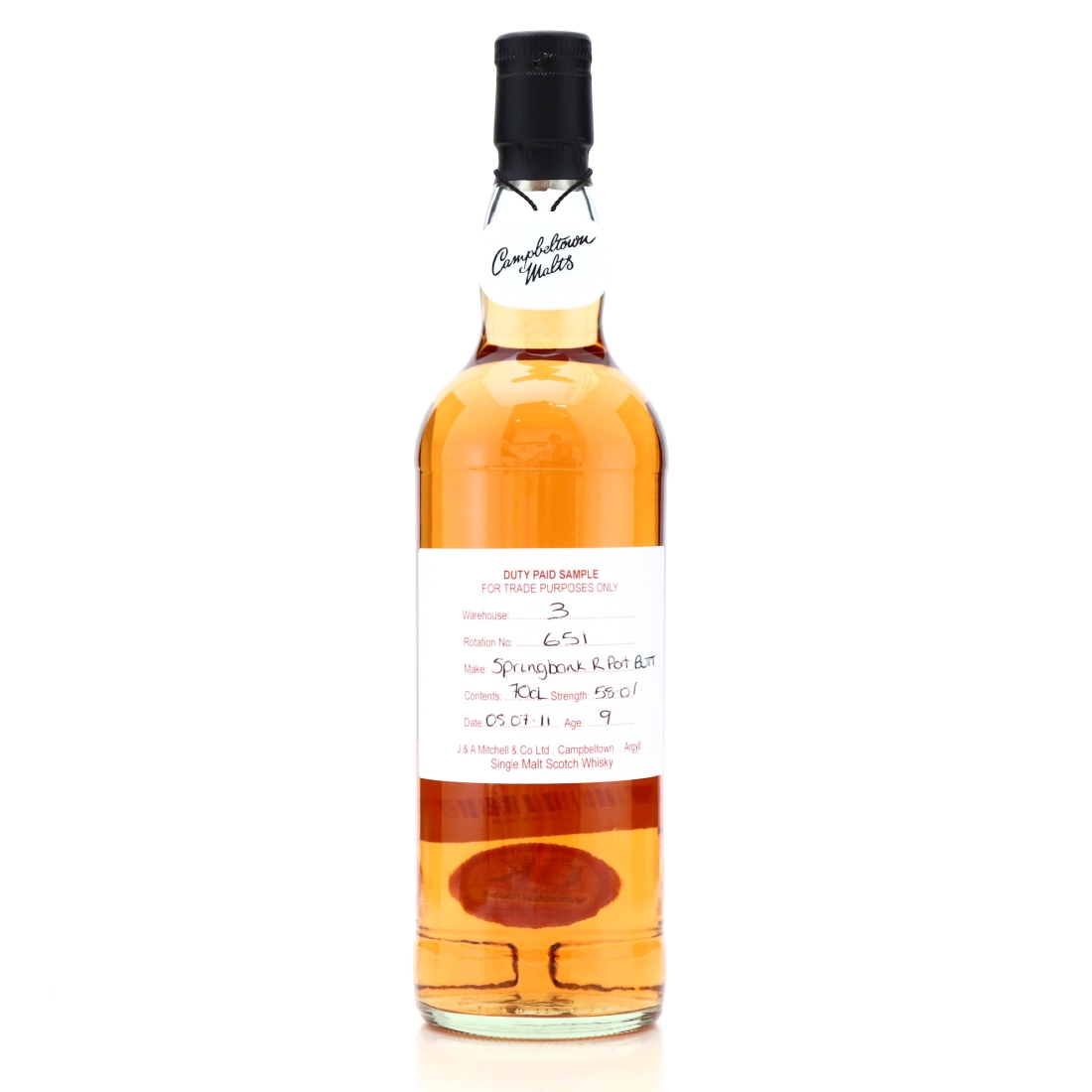 Springbank 2011 Duty Paid Sample 9 Year Old / Refill Port Butt