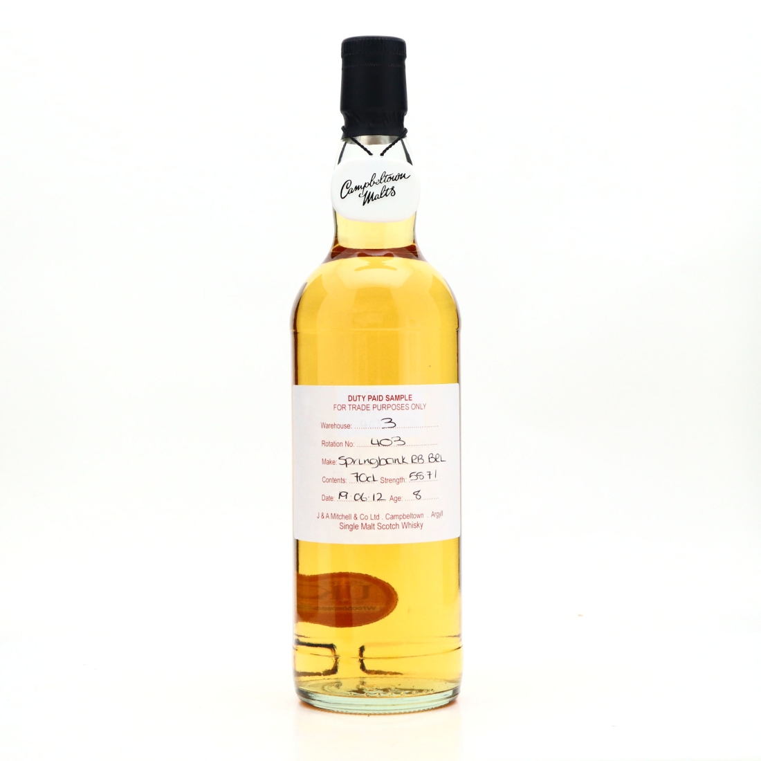 Springbank 2012 Duty Paid Sample 8 Year Old / Refill Bourbon Hogshead