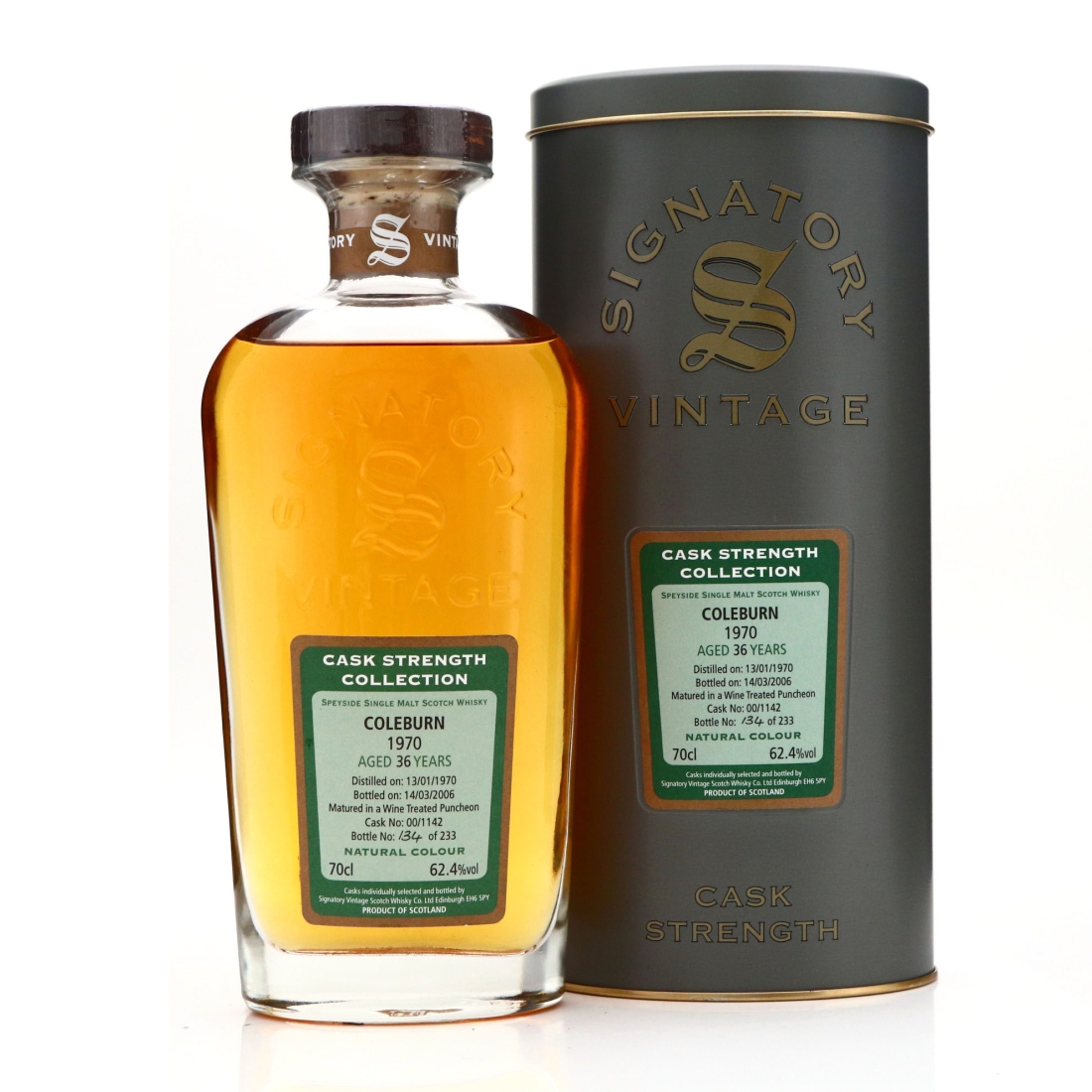 Coleburn 1970 Signatory Vintage 36 Year Old Cask Strength