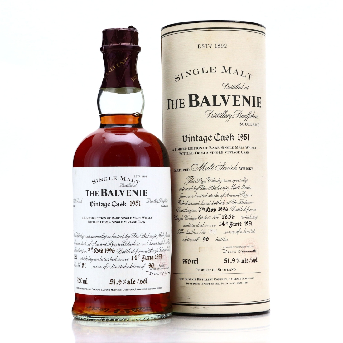 Balvenie 1951 Vintage Cask #1236 75cl / US Import