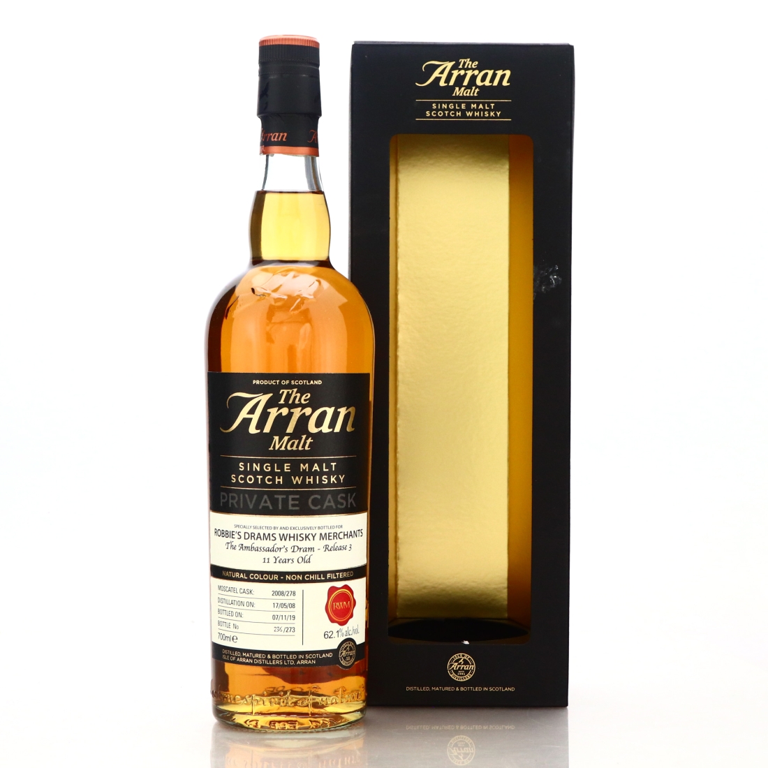 Arran 2008 Single Moscatel Cask 11 Year Old #278 / Robbie's Drams