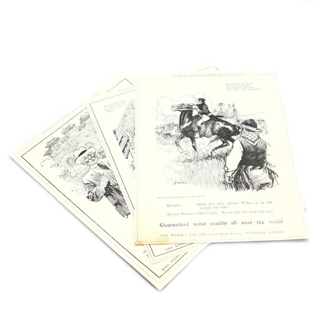 Johnnie Walker 1921 Punch Advert x 3
