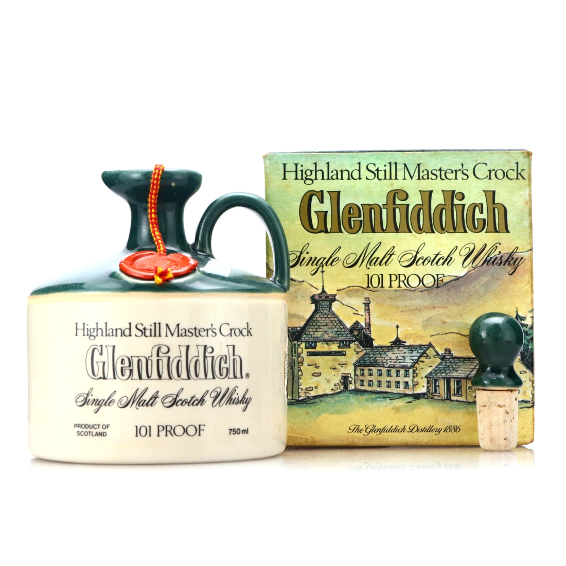 Glenfiddich 101 Proof Highland Still Master's Crock Decanter 1980s / US Import