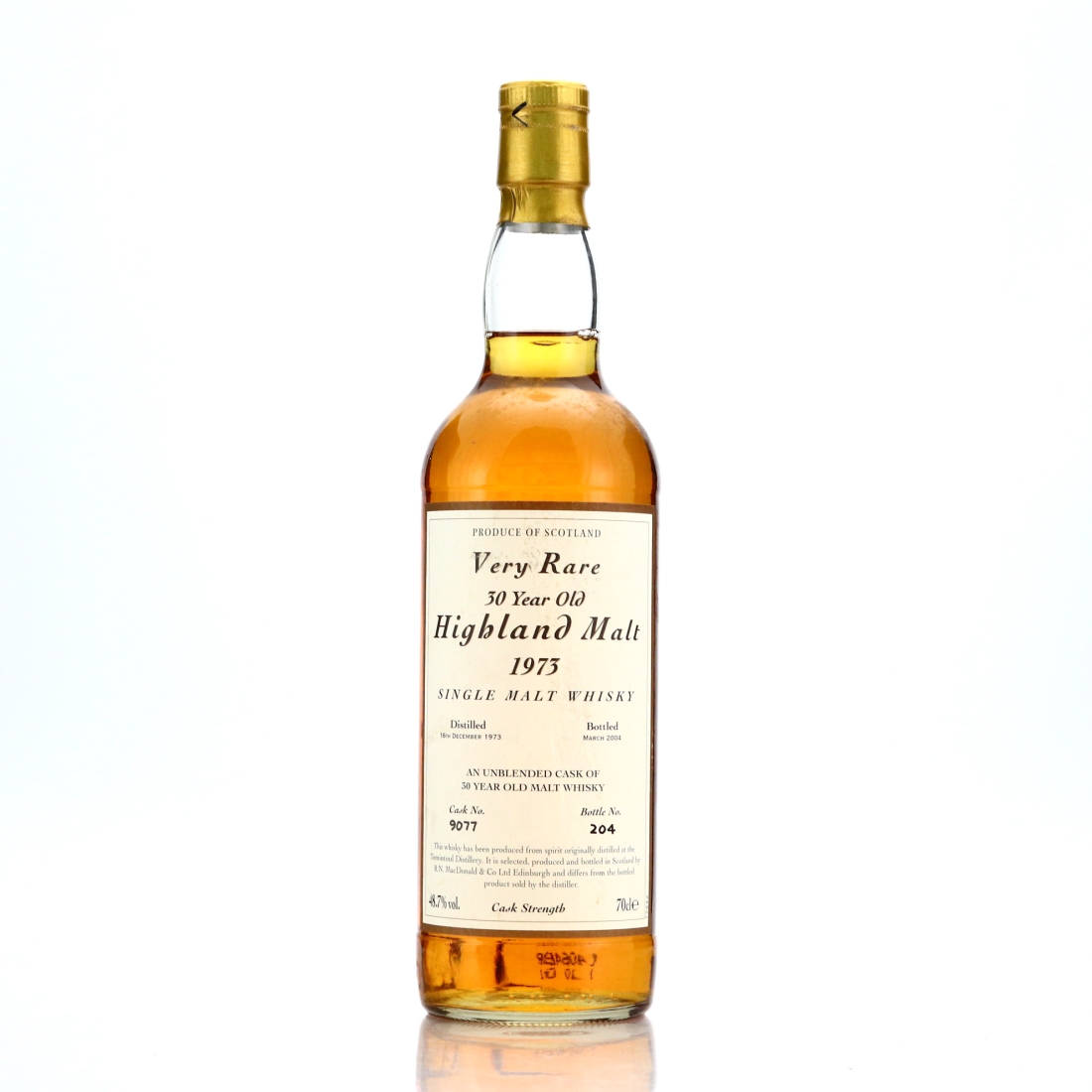 Tomintoul 1973 RN MacDonald 30 Year Old