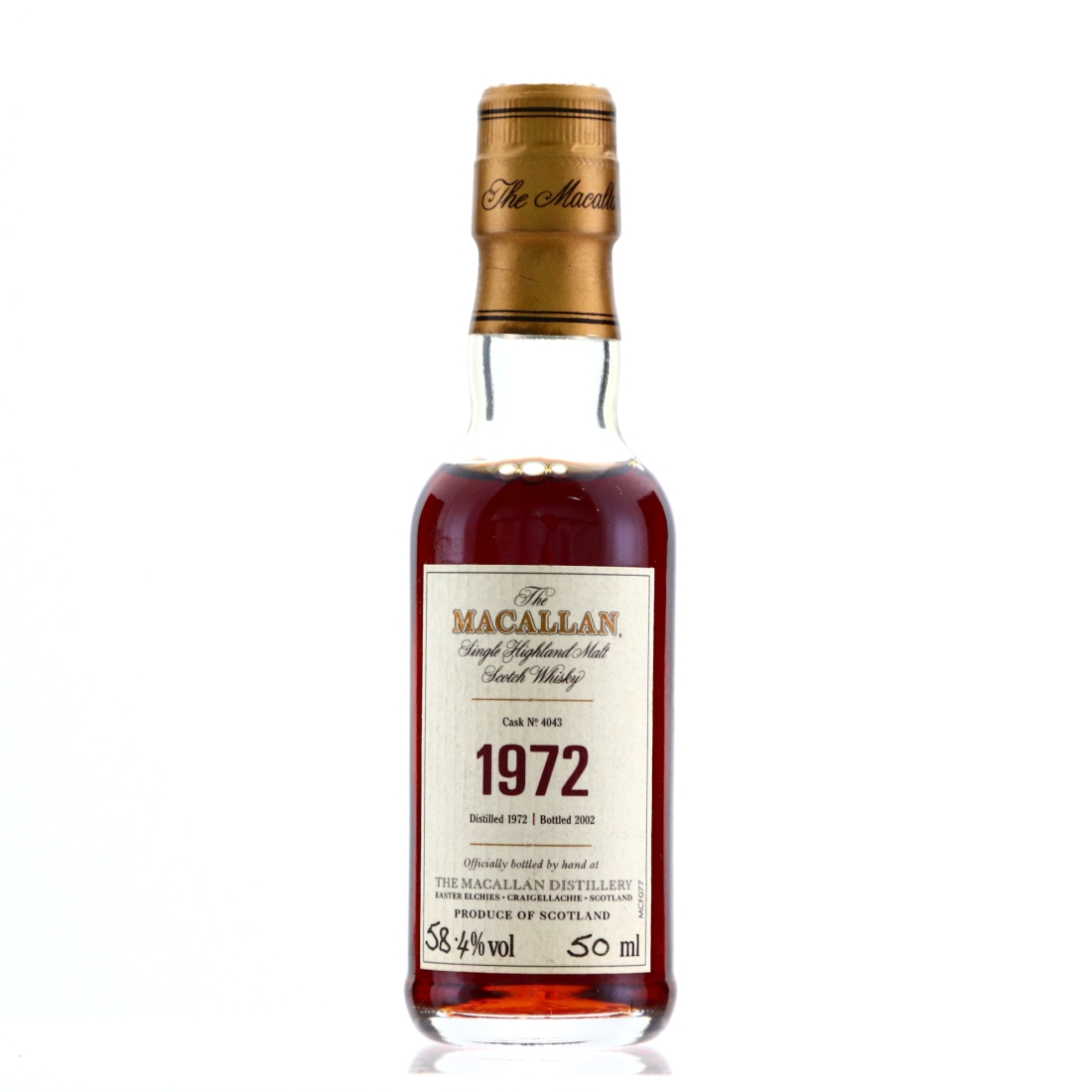 Macallan 1972 Fine and Rare 29 Year Old #4043 Miniature