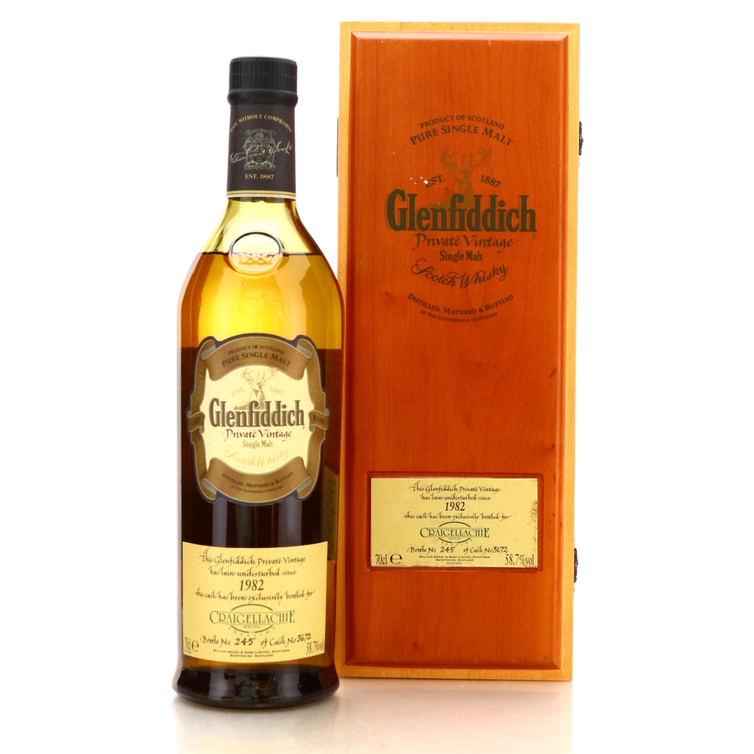 Glenfiddich 1982 Private Vintage #3672 / Craigellachie Hotel - Signed