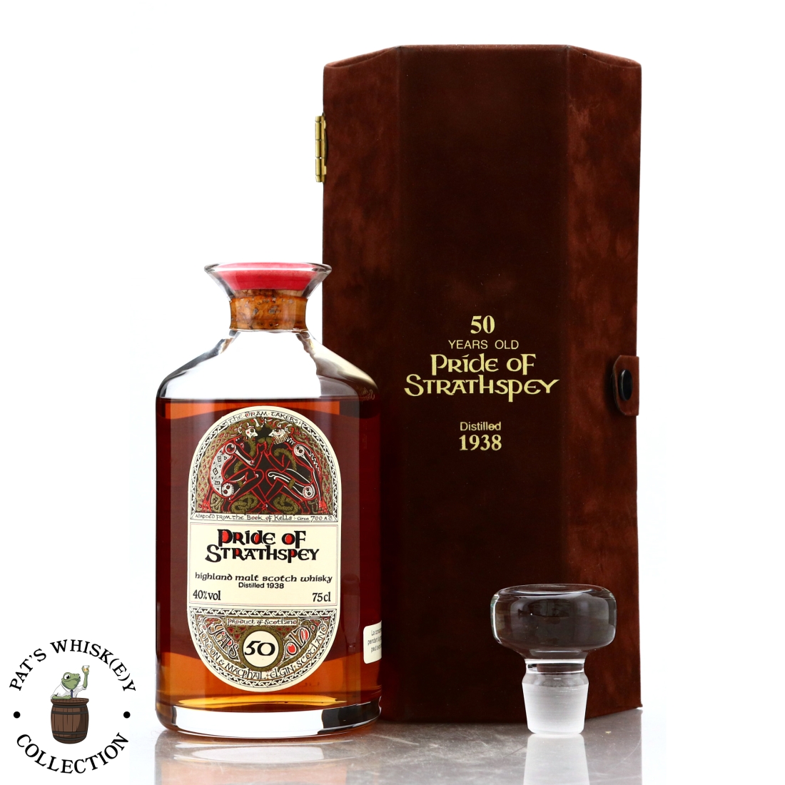 Pride of Strathspey 1938 Gordon and MacPhail 50 Year Old ' Book of Kells' Decanter