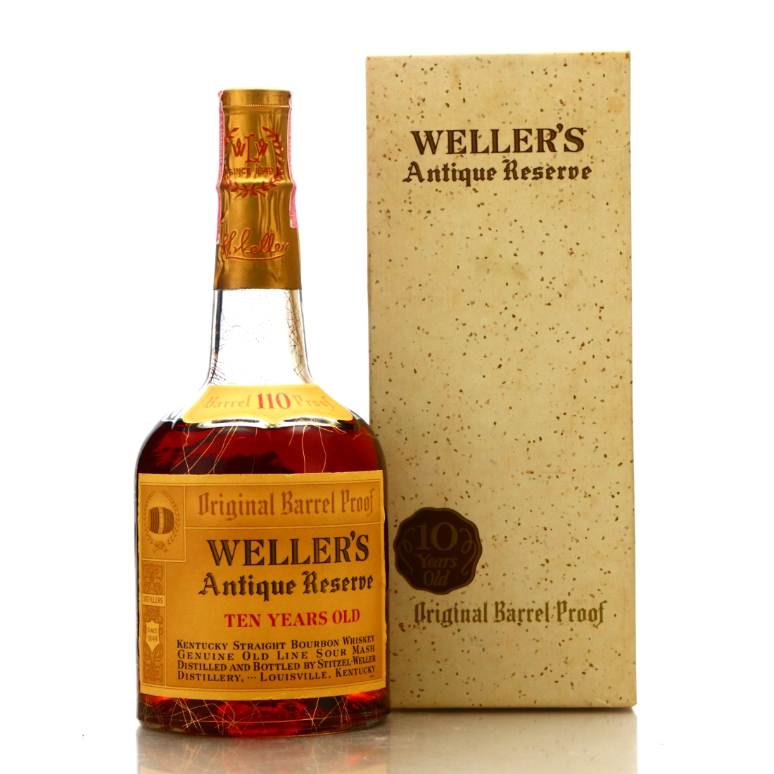 Image for Weller's Antique Reserve 10 Year Old Original 110 Barrel Proof 1970