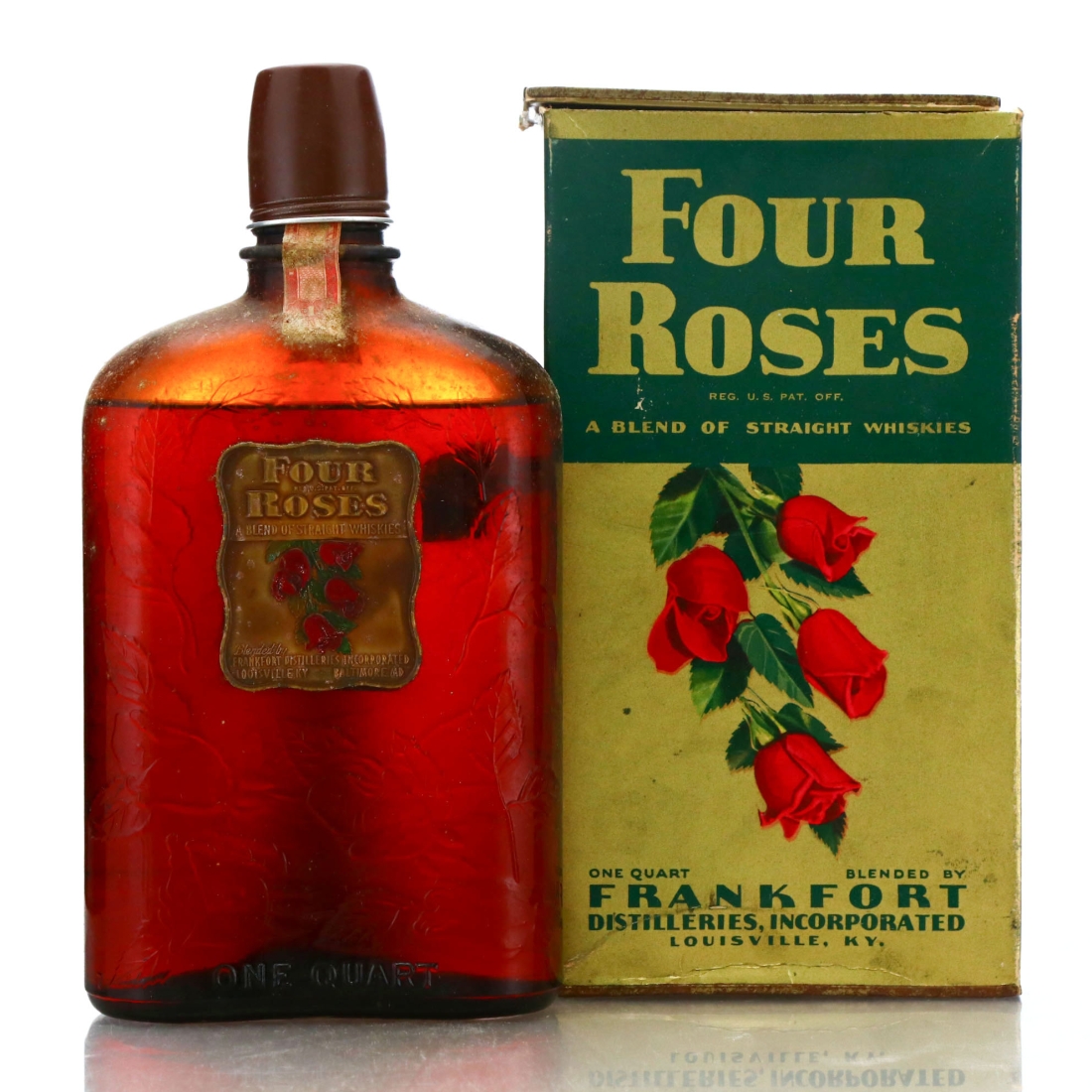Four Roses Blend of Straight Whiskies Quart circa 1940s