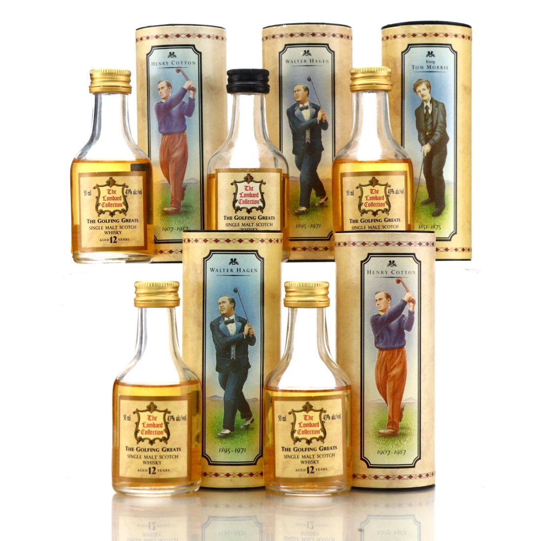 Lombard Collection Golfing Greats Miniature x 5 / with Bunnahabhain