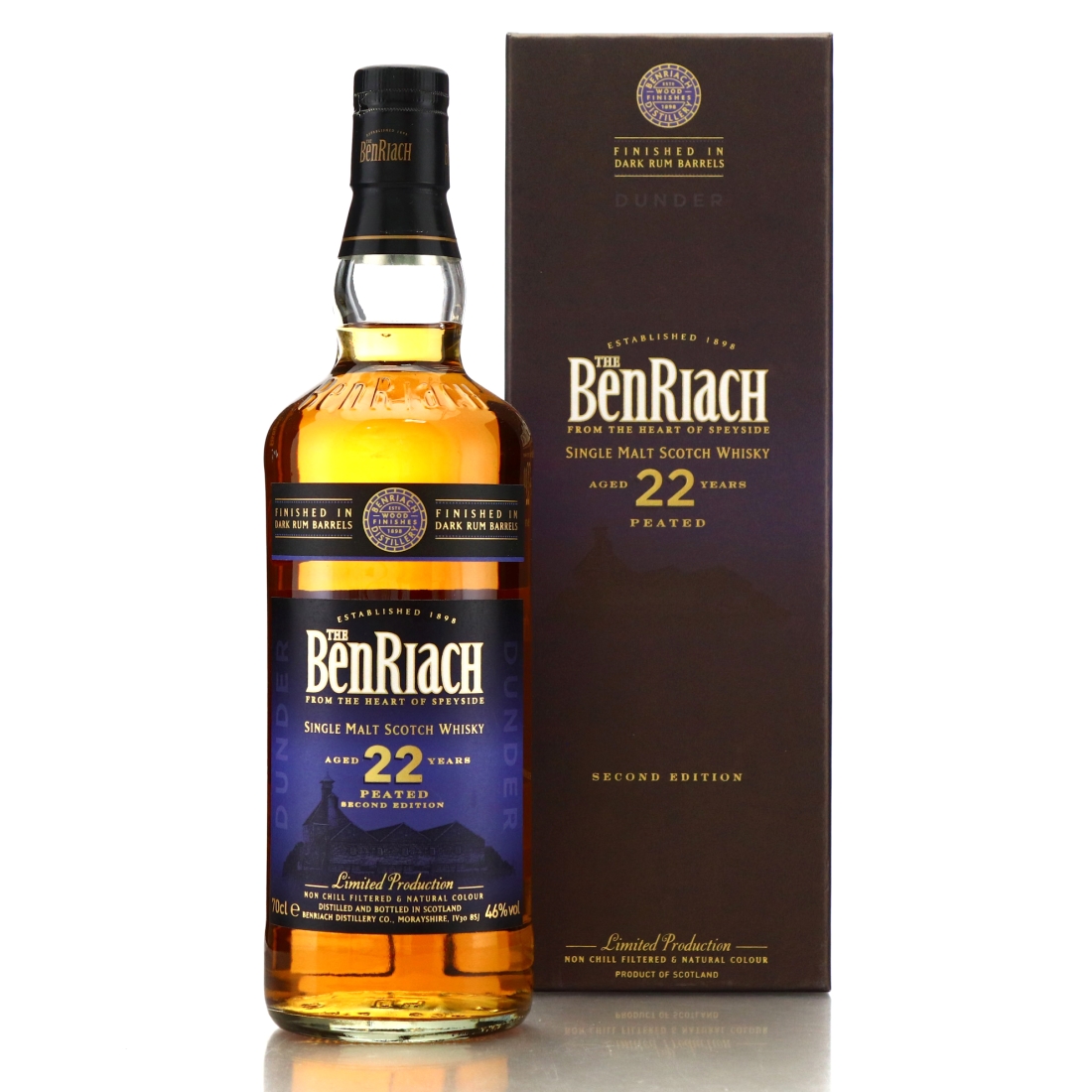 Benriach Dunder 22 Year Old Peated Dark Rum Wood Finish