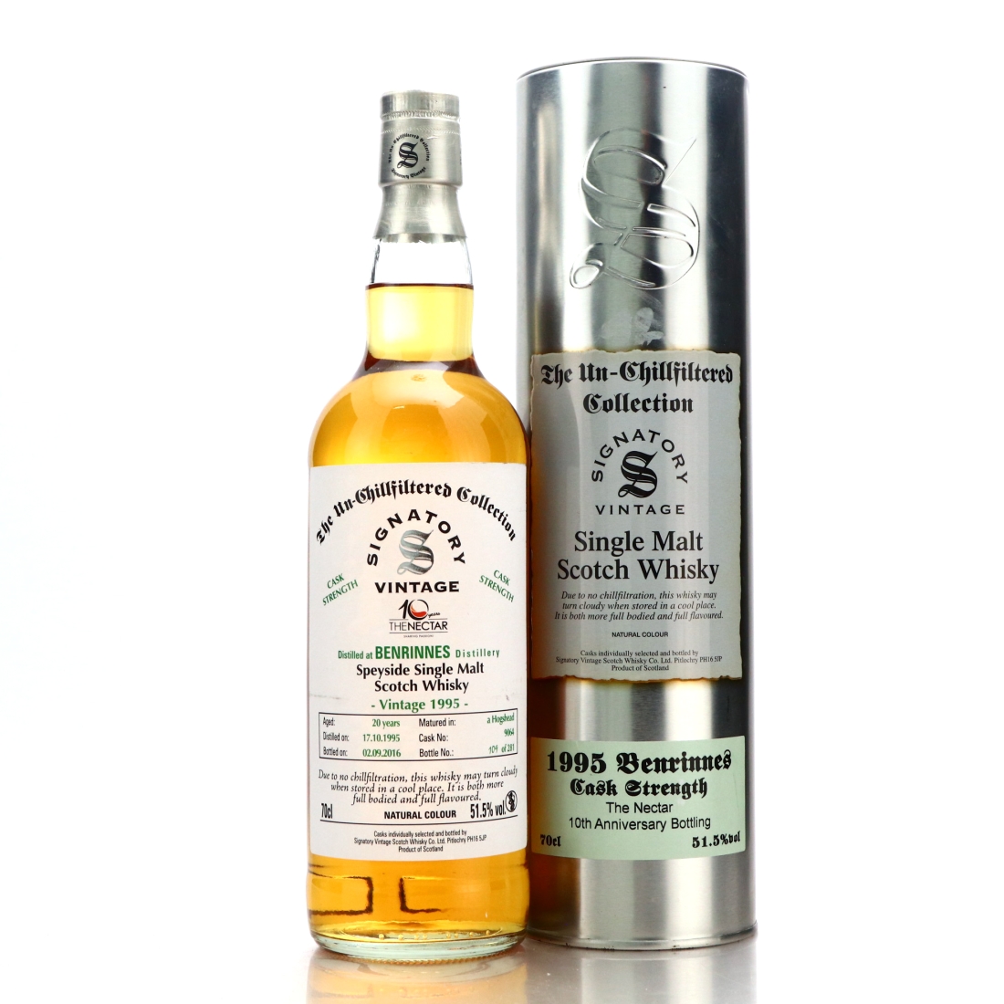 Benrinnes 1995 Signatory Vintage 20 Year Old / The Nectar 10th Anniversary