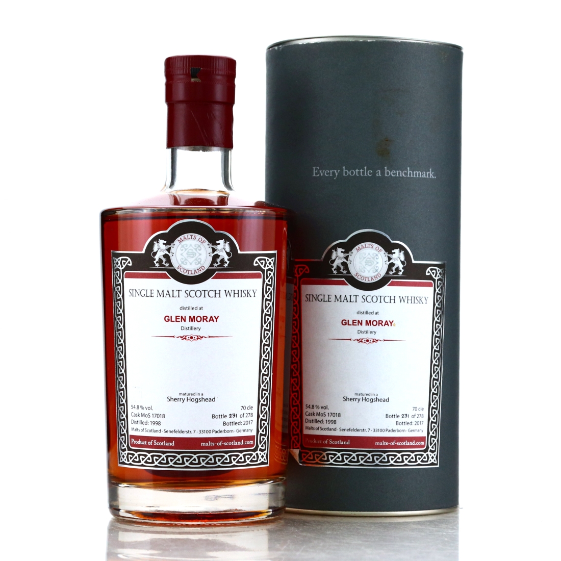 Glen Moray 1998 Malts of Scotland Sherry Hogshead