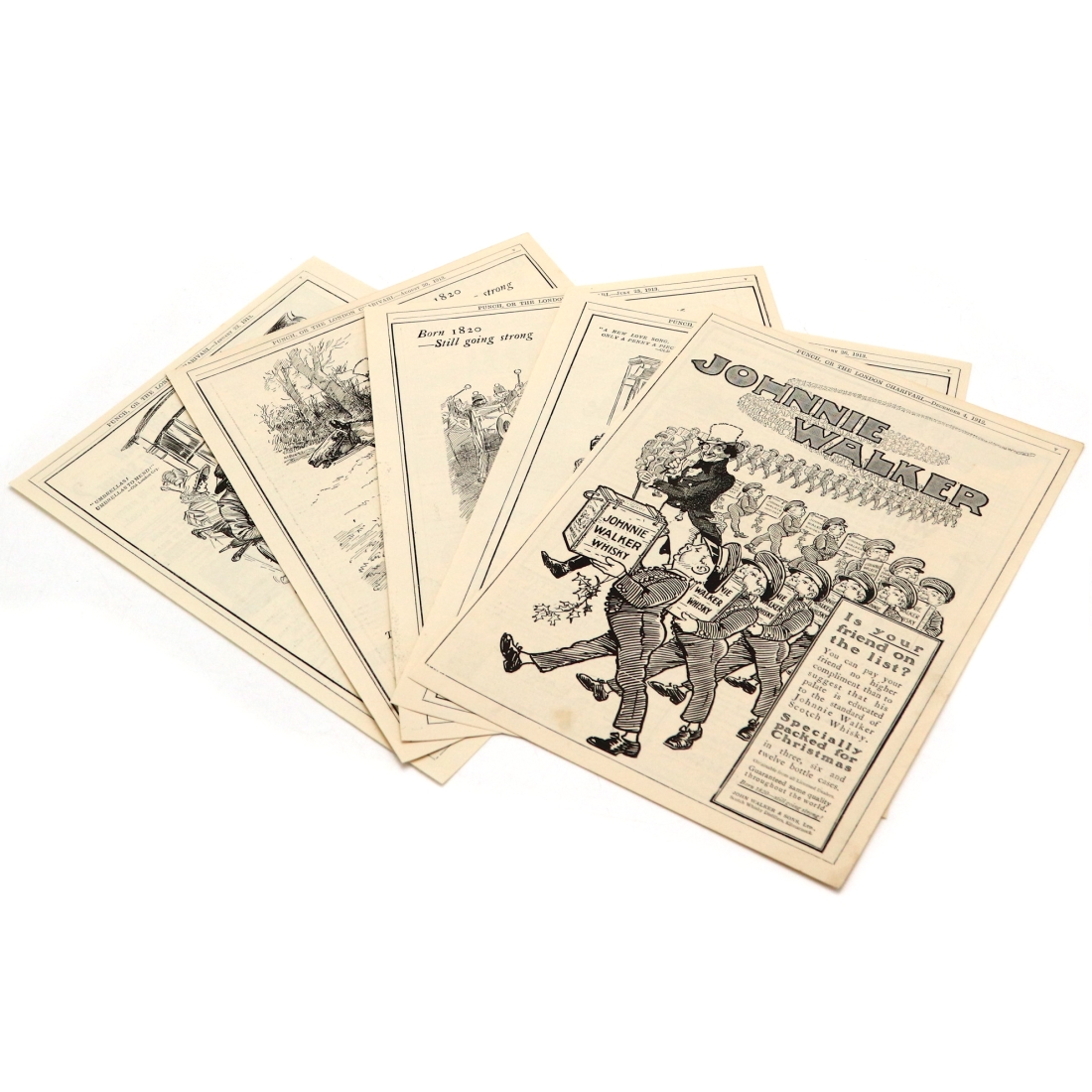 Johnnie Walker 1912-1913 Punch Advert x 5