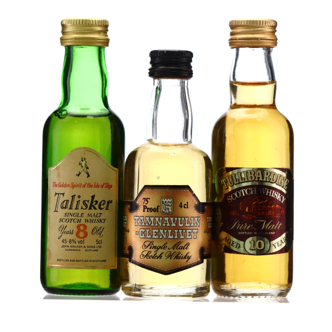 Single Malts Miniatures x 3 / Tamnavulin, Tullibardine & Talisker