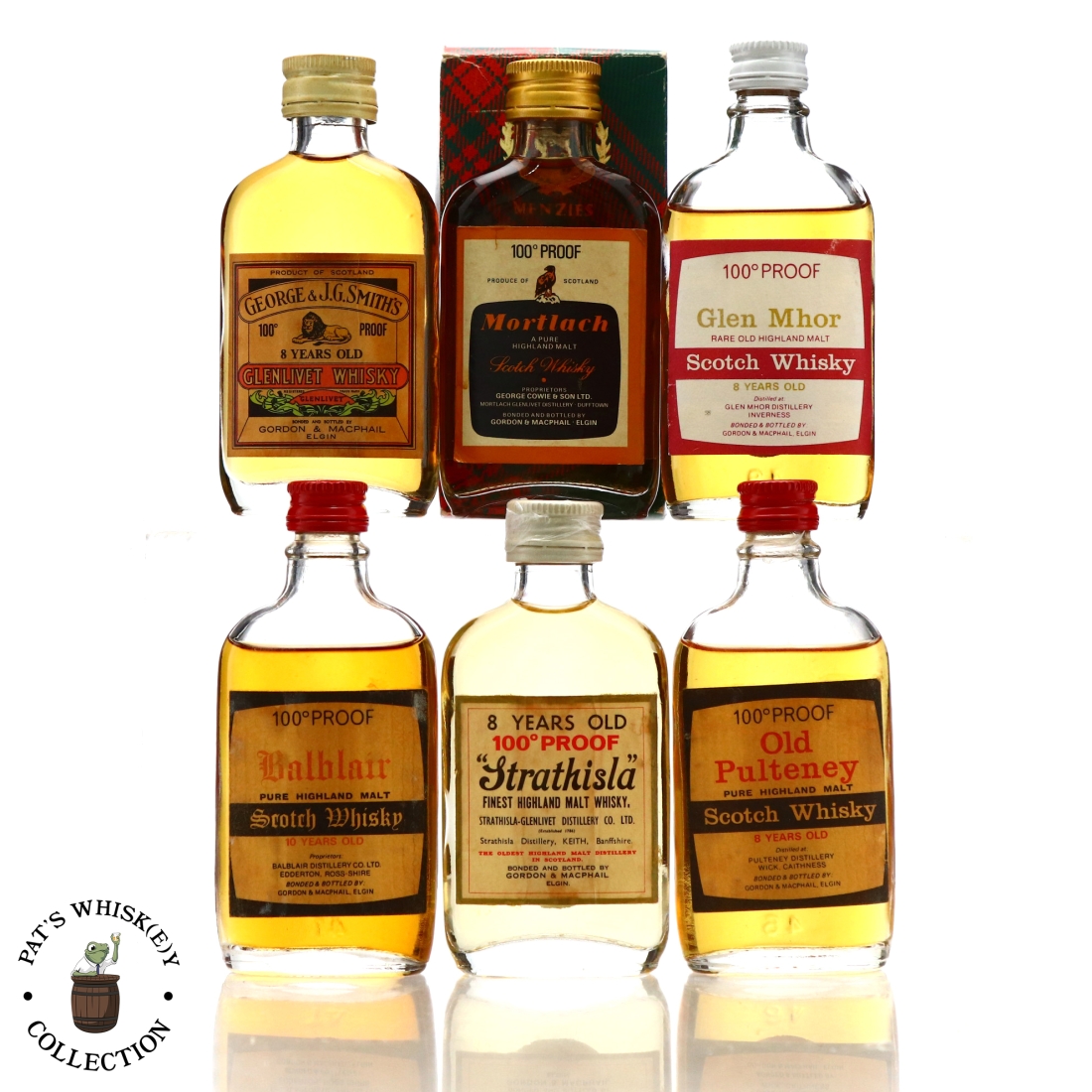 Gordon and MacPhail 100 Proof Miniature x 6 1970s