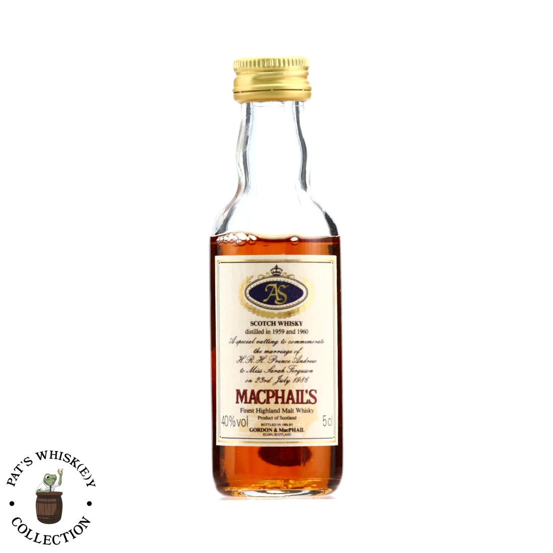 Glendronach 1959/1960 Gordon and MacPhail Royal Marriage 1986 Miniature
