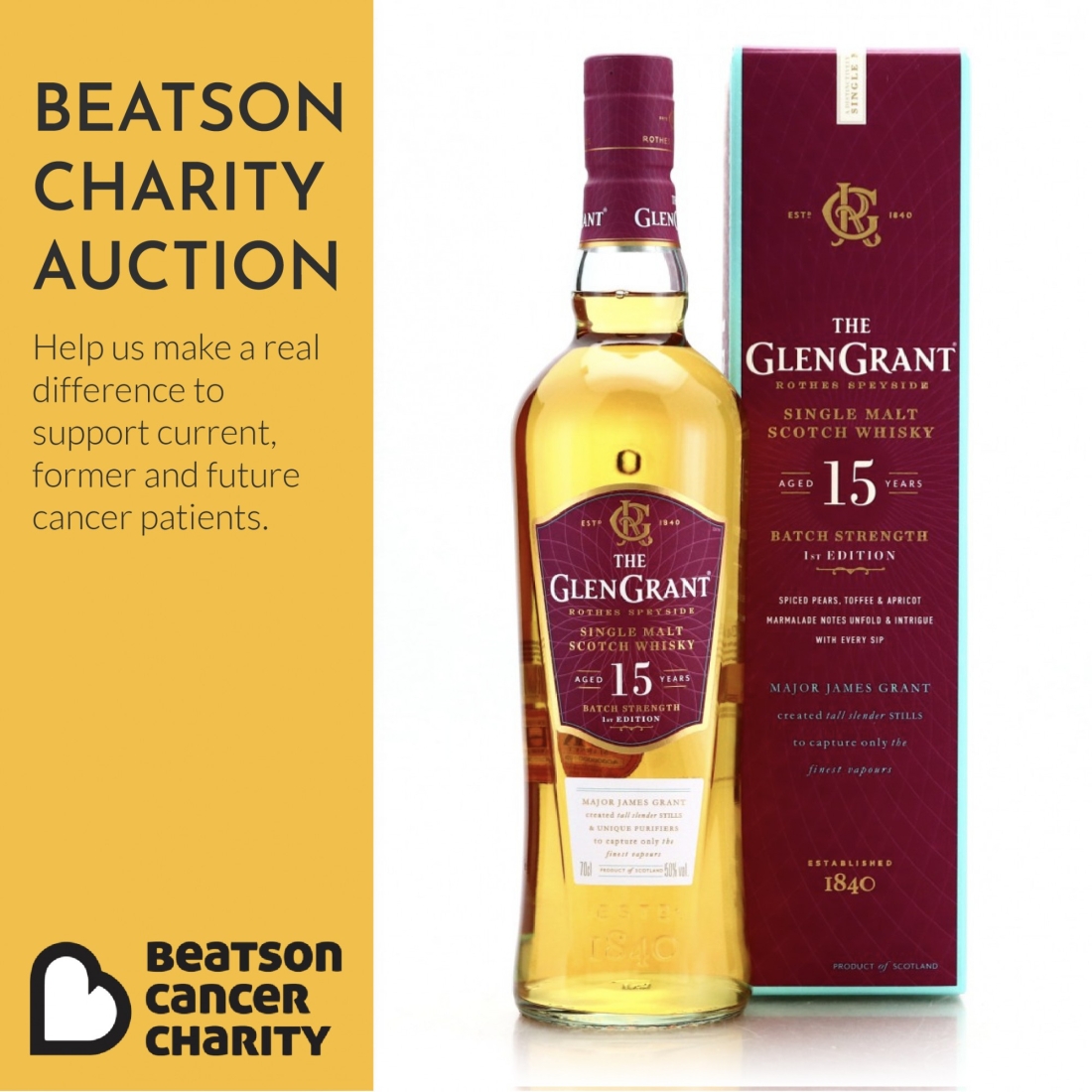 Glen Grant 15 Year Old Batch Strength 1st Edition / Charity Lot