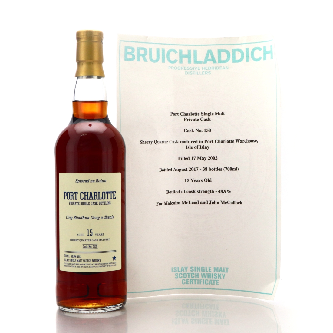 Port Charlotte 2002 Private Cask 15 Year Old #150 