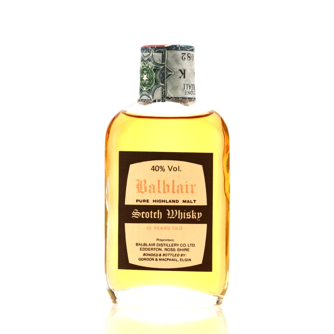 Balblair 10 Year Old Gordon and MacPhail Miniature 1970s