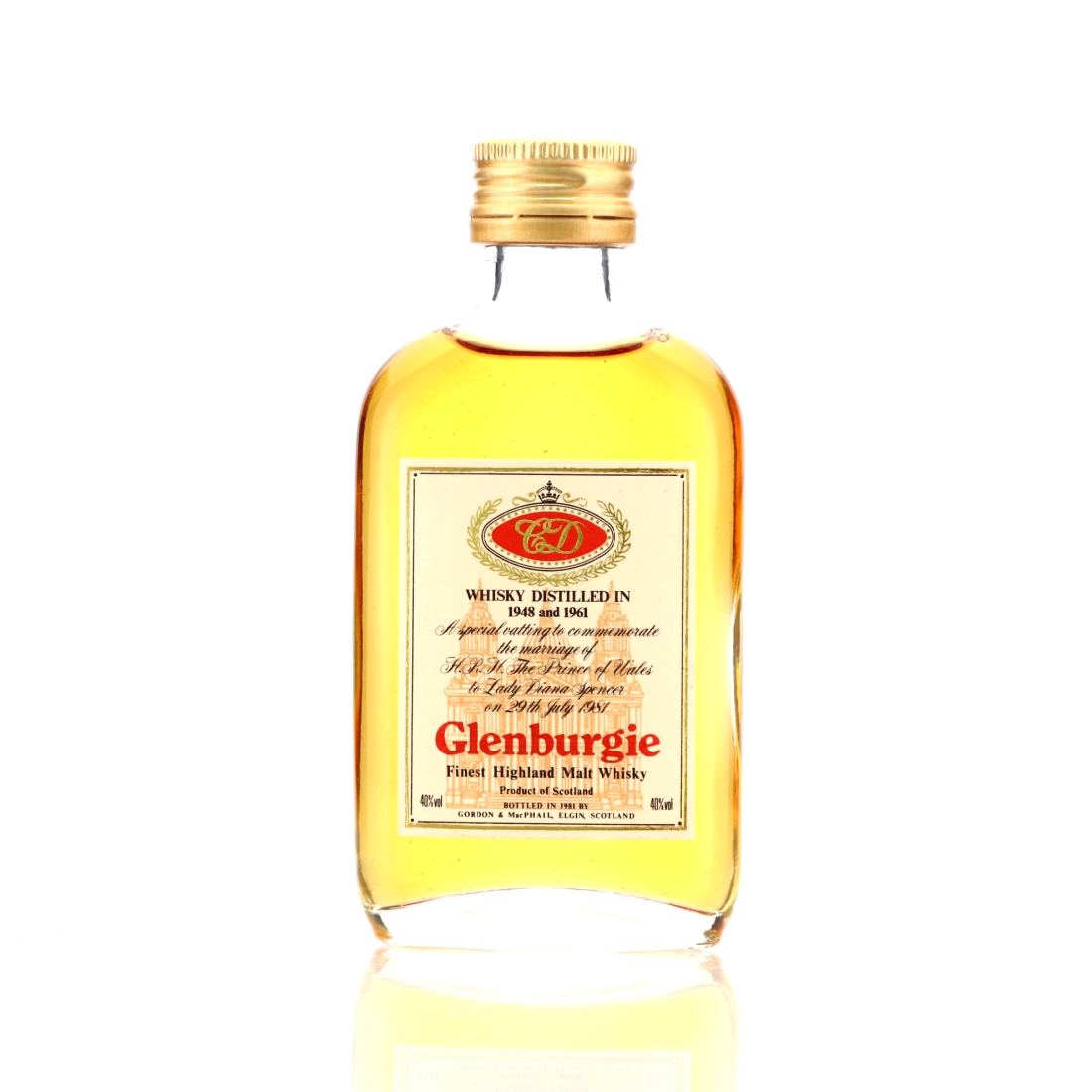Glenburgie 1948/1961 Gordon and MacPhail Royal Marriage 1981 Miniature