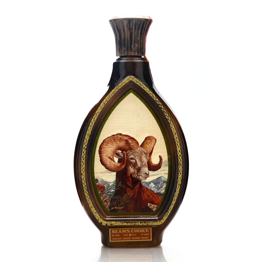 Beam's Choice 8 Year Old Kentucky Straight Bourbon Decanter 1976 / Bighorn Sheep
