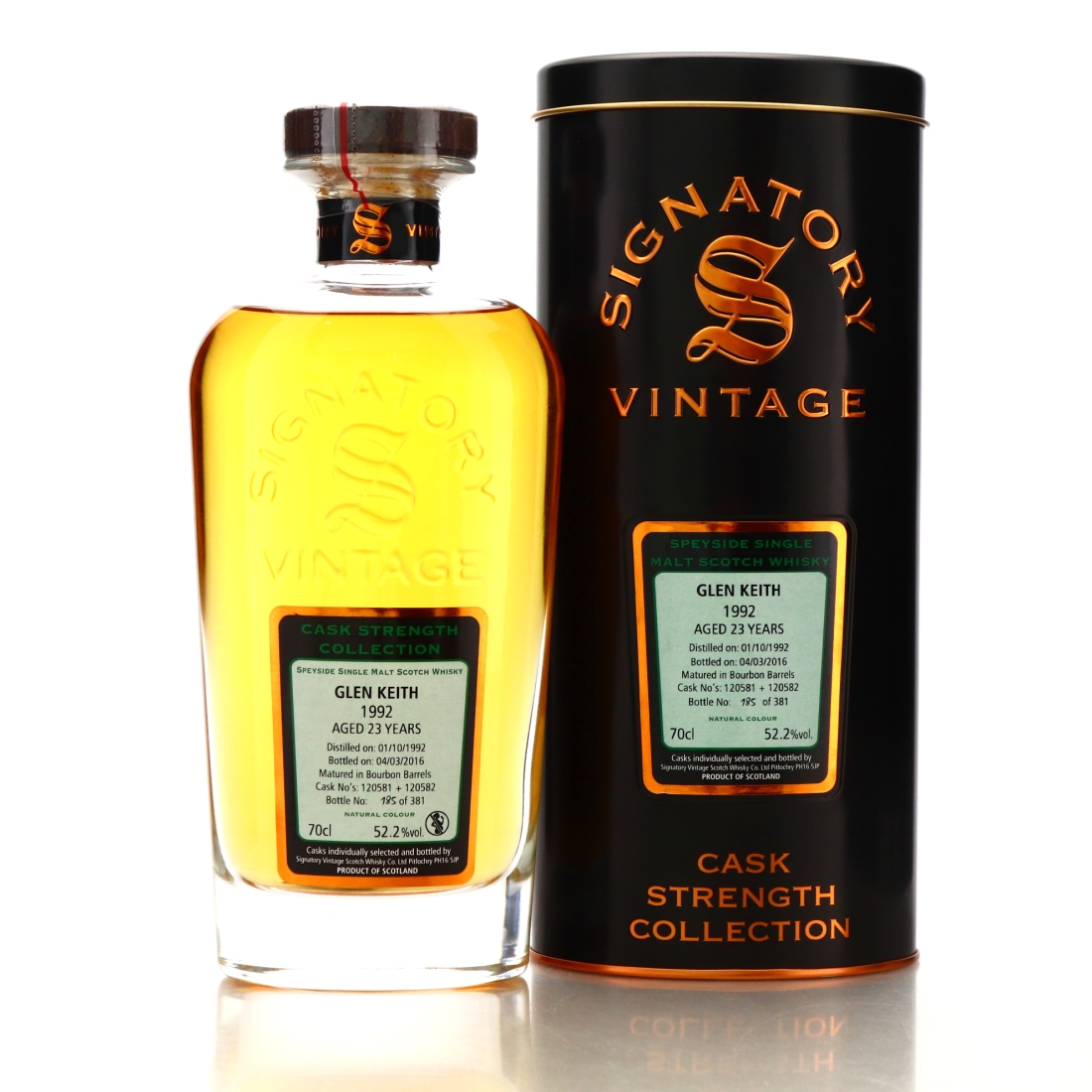 Glen Keith 1992 Signatory Vintage 23 Year Old Cask Strength