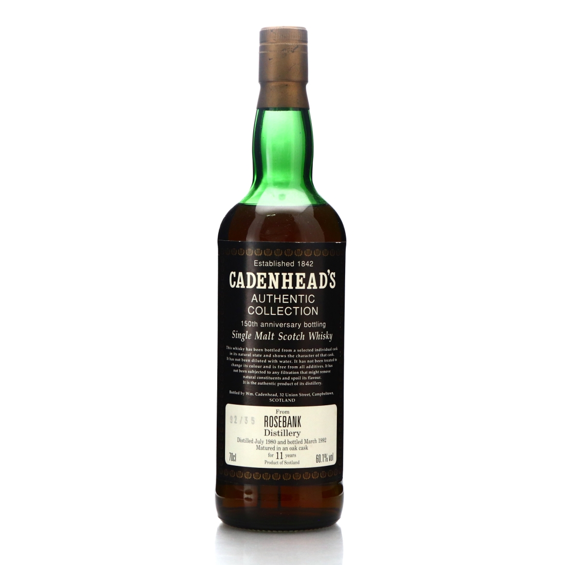 Rosebank 1980 Cadenhead's 11 Year Old / 150th Anniversary