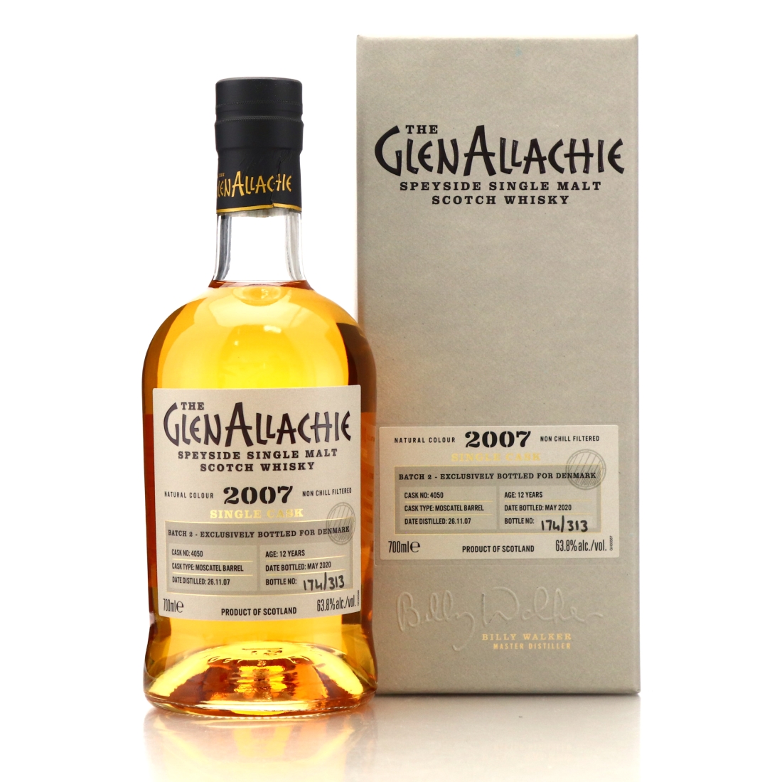 Glenallachie 2007 Single Moscatel Cask 12 Year Old #4050 / Denmark