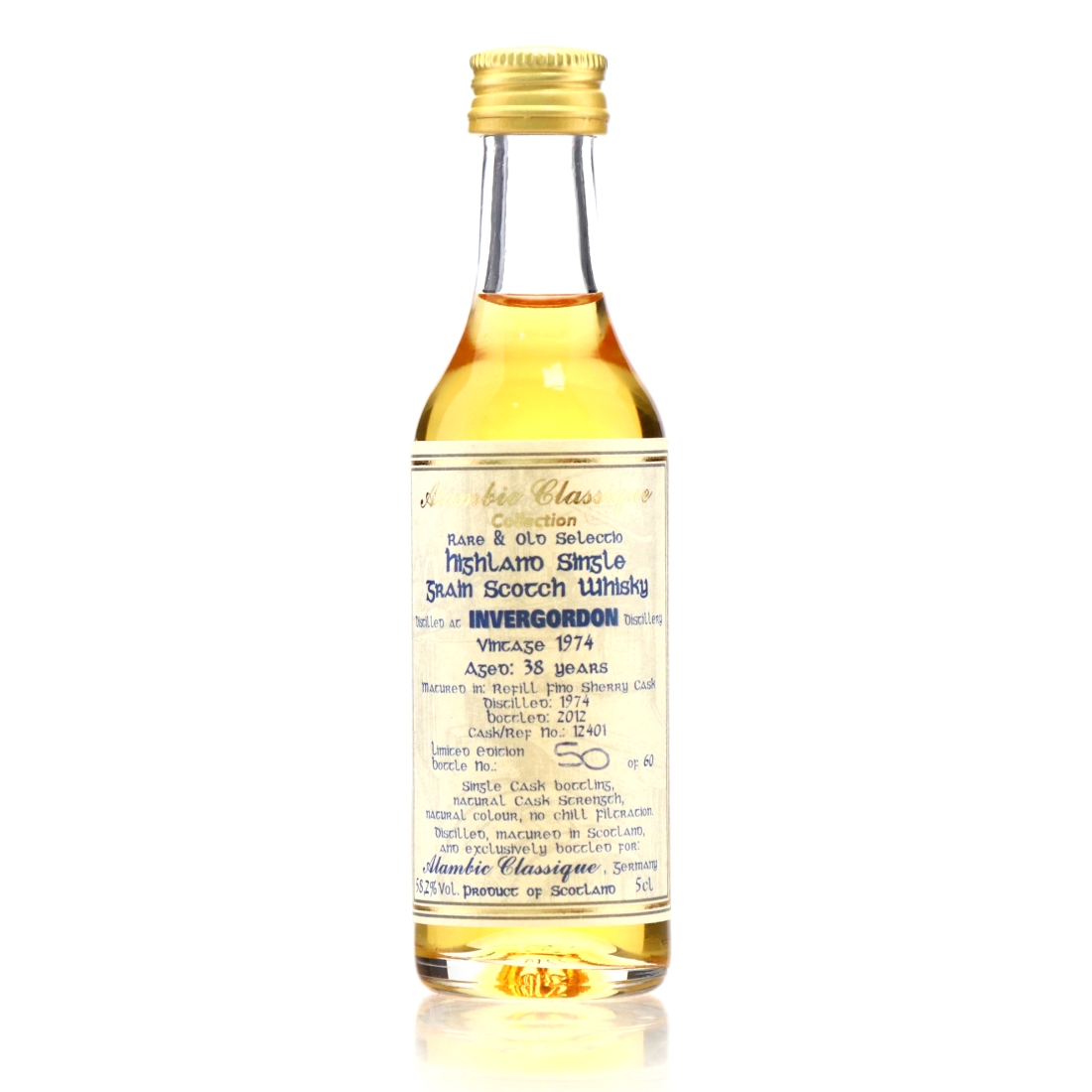 Invergordon 1974 Alambic Classique 38 Year Old Miniature
