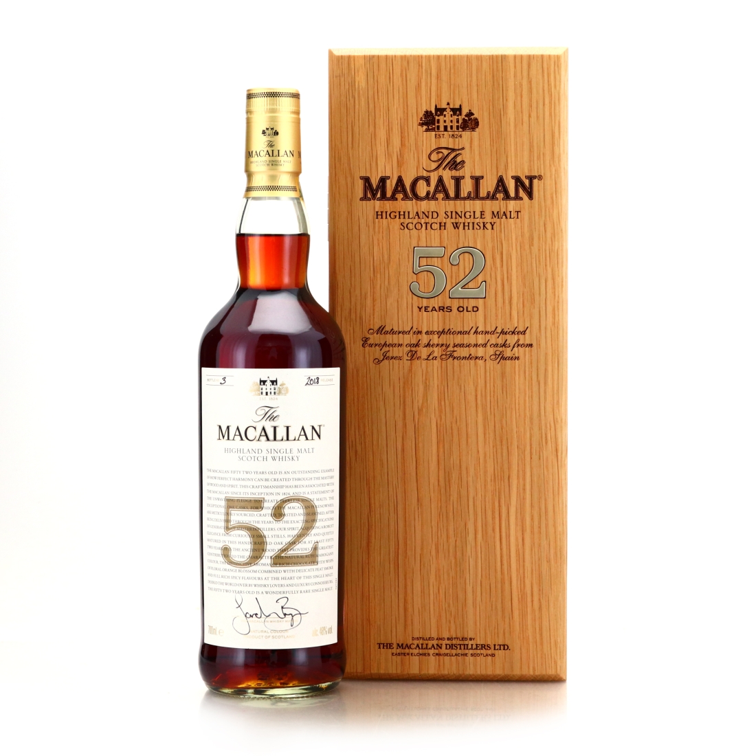 Macallan 52 Year Old 2018 Release / Bottle No.3