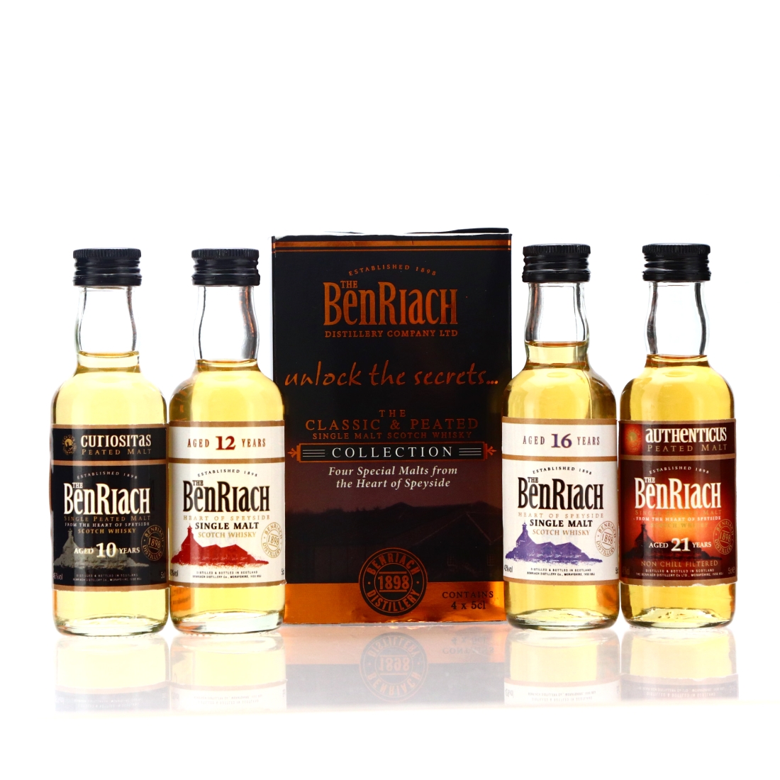 Benriach Classic & Peated Collection Miniatures x 4