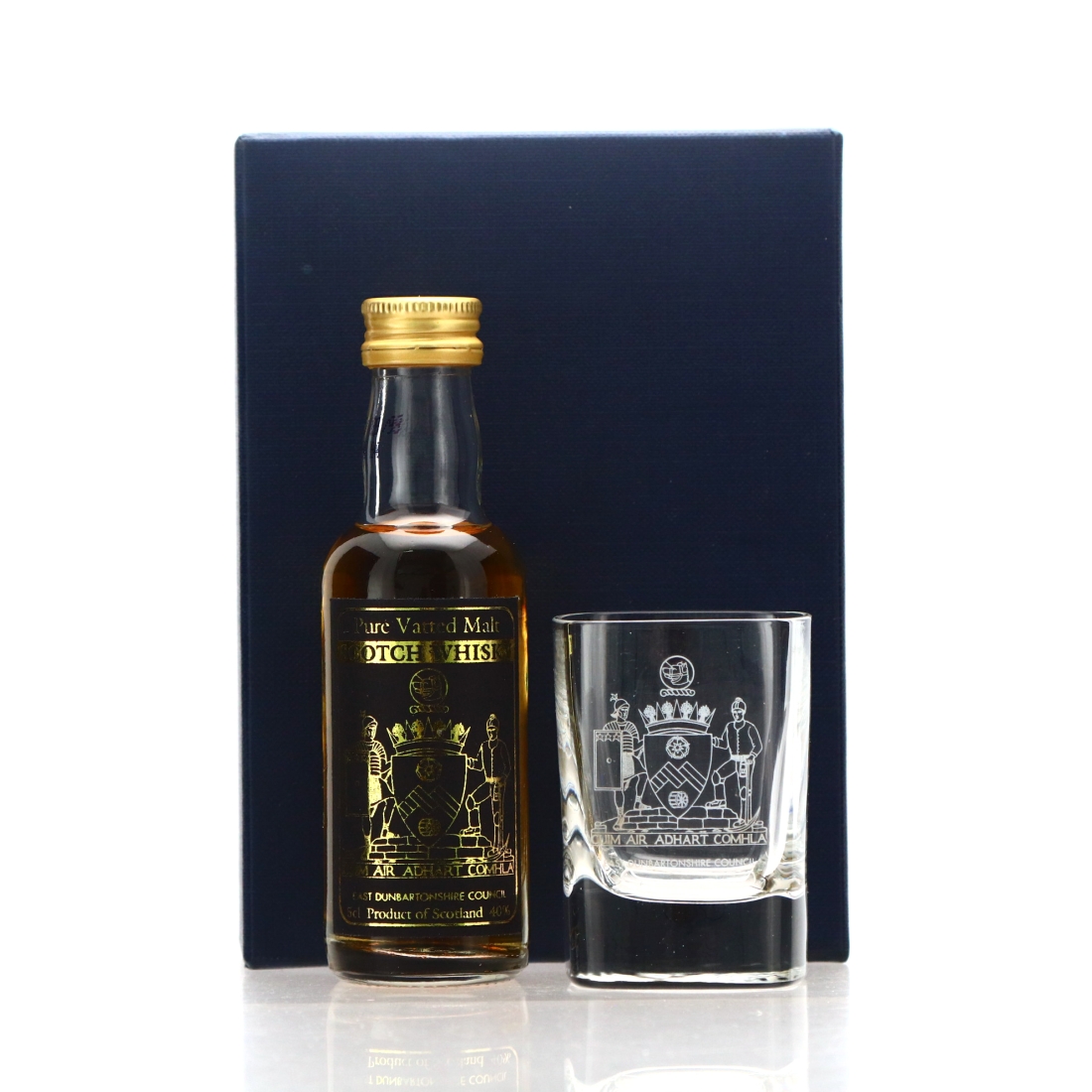 Pure Vatted Malt East Dunbartonshire Council Miniature Gift Set / Including Glass