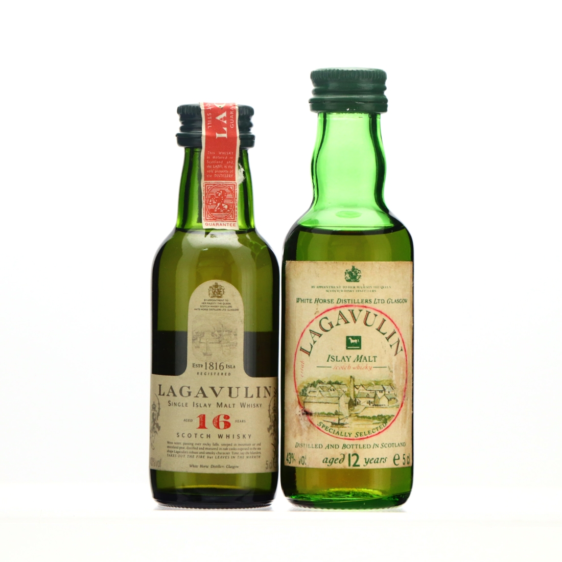 Lagavulin White Horse Miniature x 2