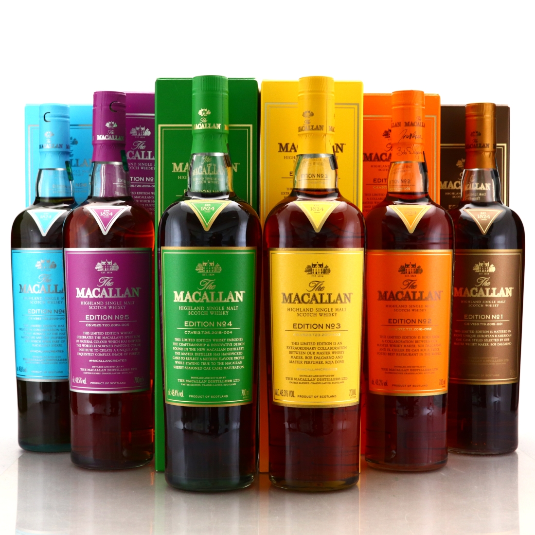 Macallan Edition No.1-6 Collection 6 x 70cl & 75cl