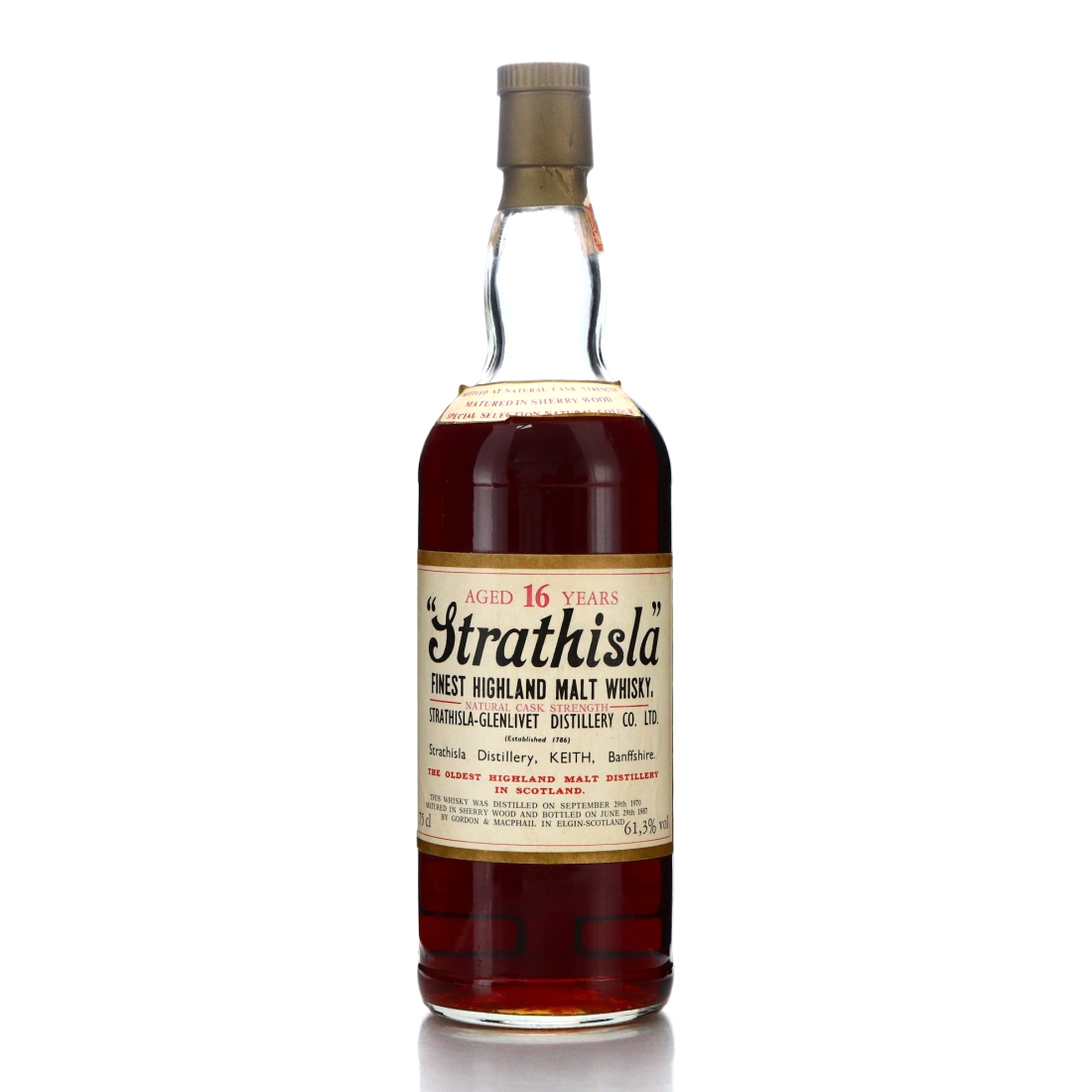 Strathisla 1970 Gordon and MacPhail 16 Year Old Cask Strength / Intertrade Import