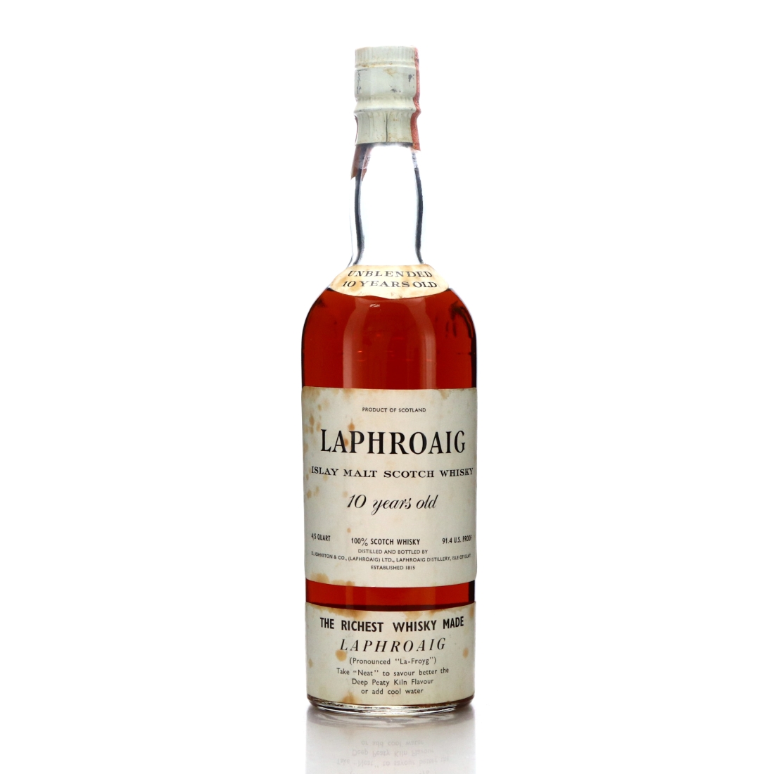 Laphroaig 10 Year Old 1967-68 / Carlton Import, US