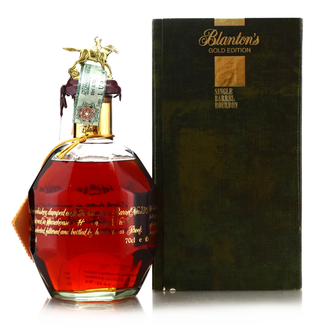 Blanton's Single Barrel Gold Edition dumped 2002
