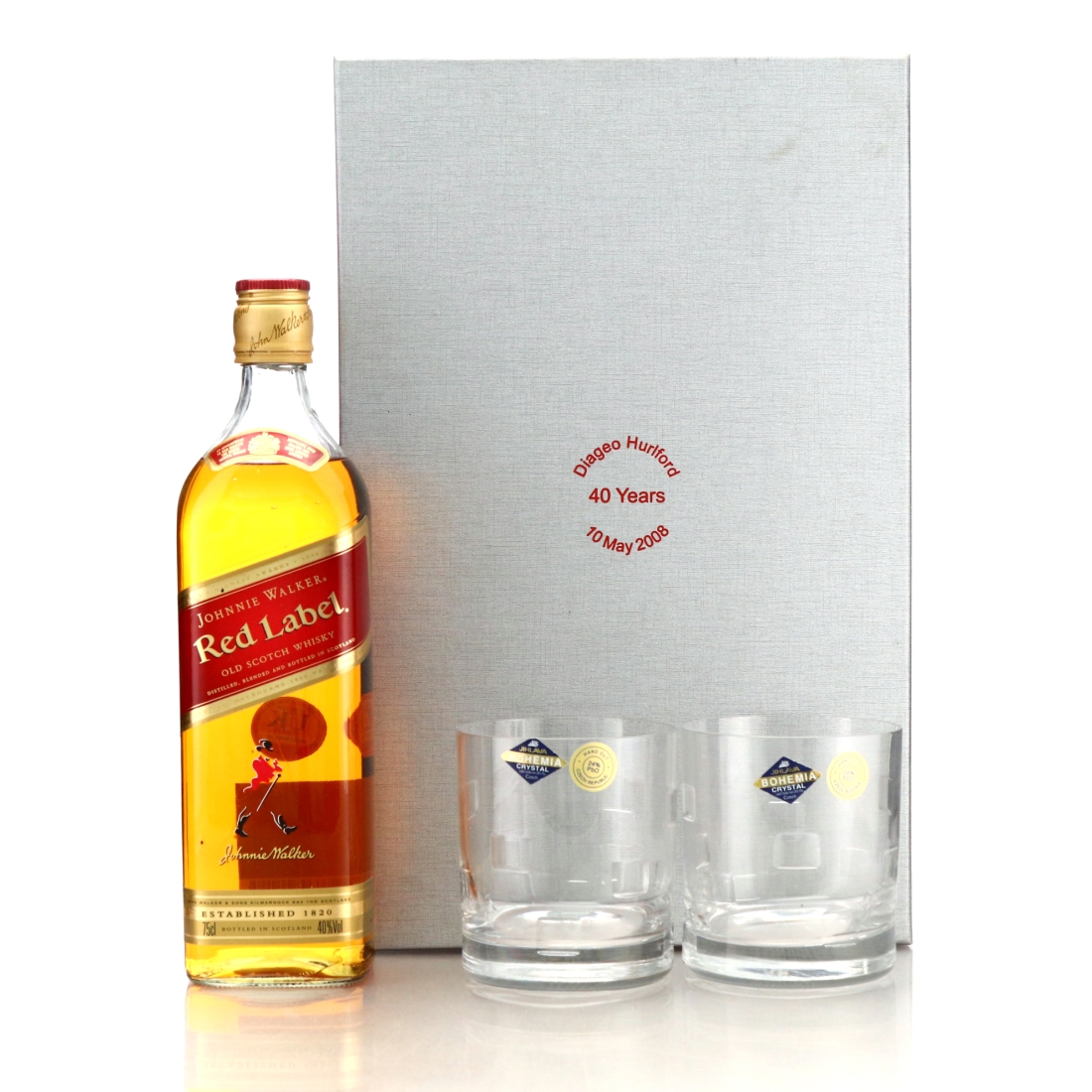 Johnnie Walker Red Label Gift Pack / 40 Years of Diageo Hurlford 2008