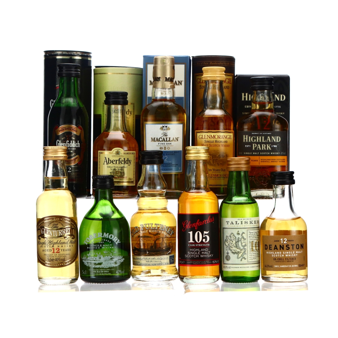 Single Malt Miniature x 11 / includes Macallan 12 Year Old Fine Oak