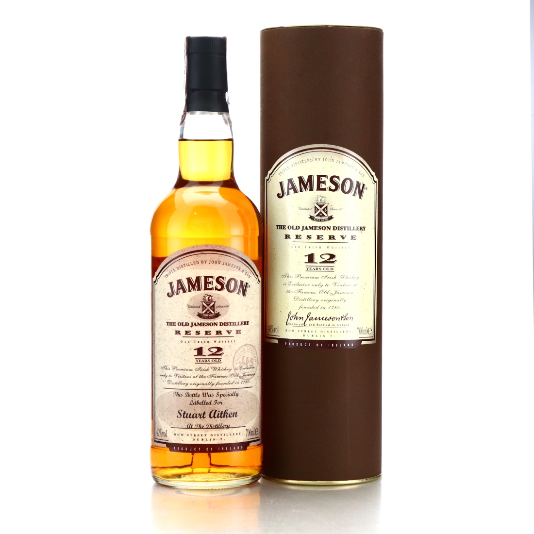 Jameson 12 Year Old The Old Distillery Reserve / Personalised Label