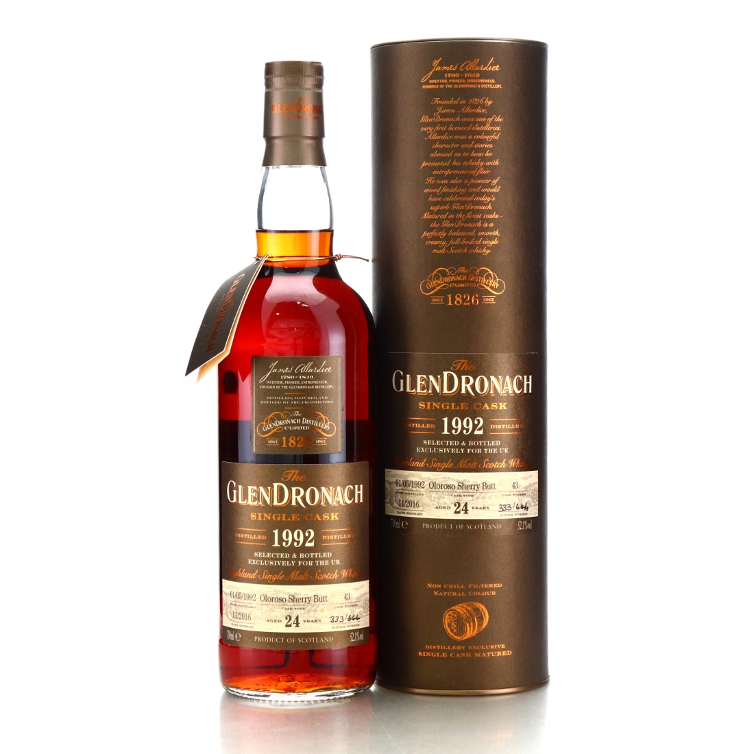 Glendronach 1992 Single Oloroso Cask 24 Year Old #43 / UK