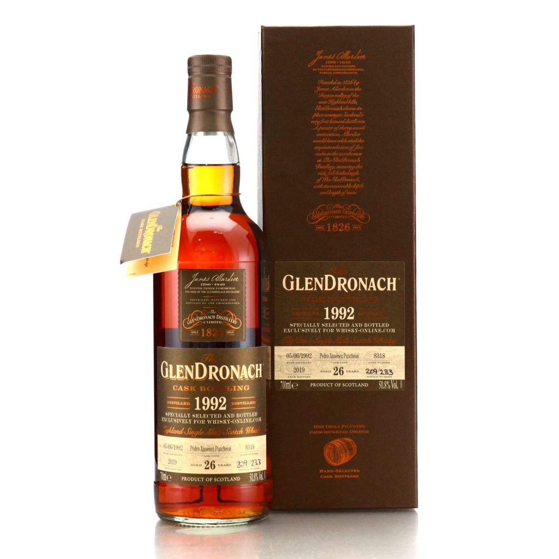 Glendronach 1992 Single Sherry Cask 26 Year Old #8318 / Whisky-Online